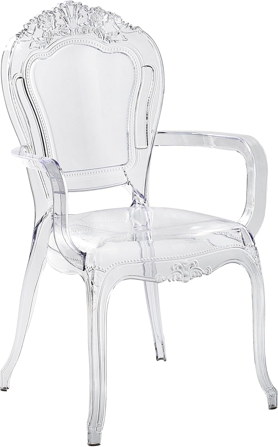 Set 2 Chaises Transparentes en Plastique avec Accoudoirs Design Rétro et Glamour Tendance pour – Beliani