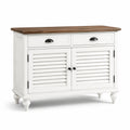 Buffet en bois avec plateau teinté et 2 tiroirs