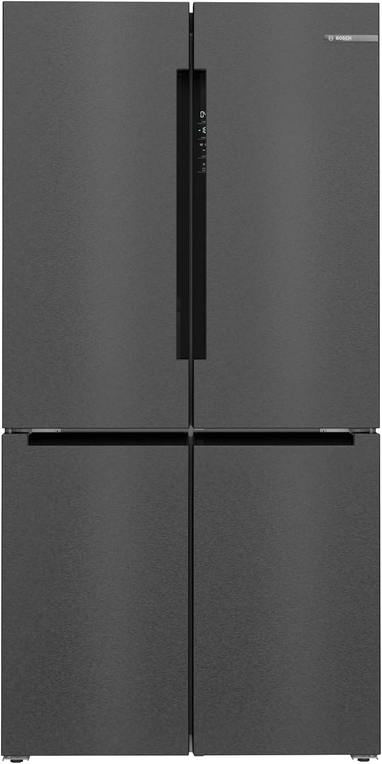 Bosch KFN96AXEA – 183 x 90.5 cm, Série 4, Acier brossé noir anti-traces, réfrigérateur multi-portes congélateur en bas