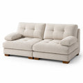 Canapé modulable en tissu polyester beige
