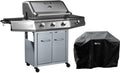 Barbecues au gaz naturel – Habitat et Jardin, Barbecue Gaz Bingo 4' - 4 brûleurs Dont 1 latéral - 14kW + Housse Protection - Argenté