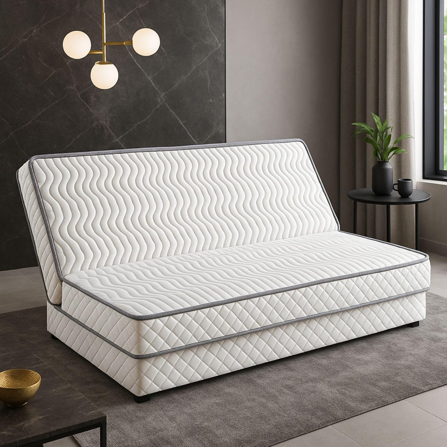 Literie Julien Matelas Ferme pour Tous Clic Clac 120x190 x 10 cm - Découpe Assise 60 cm - 5 Zones de Confort