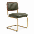 Chaise en cuir synthétique et métal vert