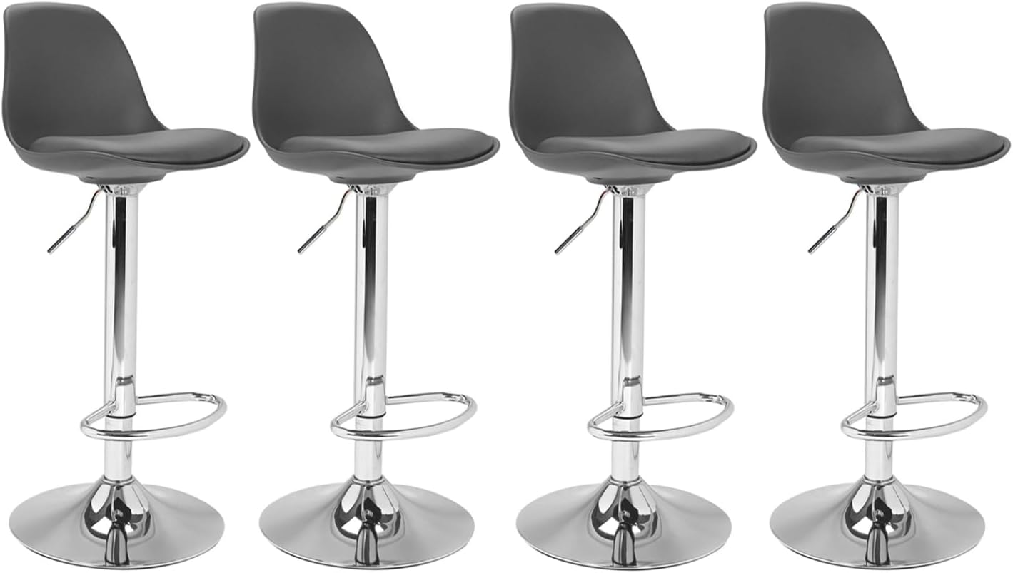 Lot de 4 tabourets de Bar Karl Design Gris – IDMarket