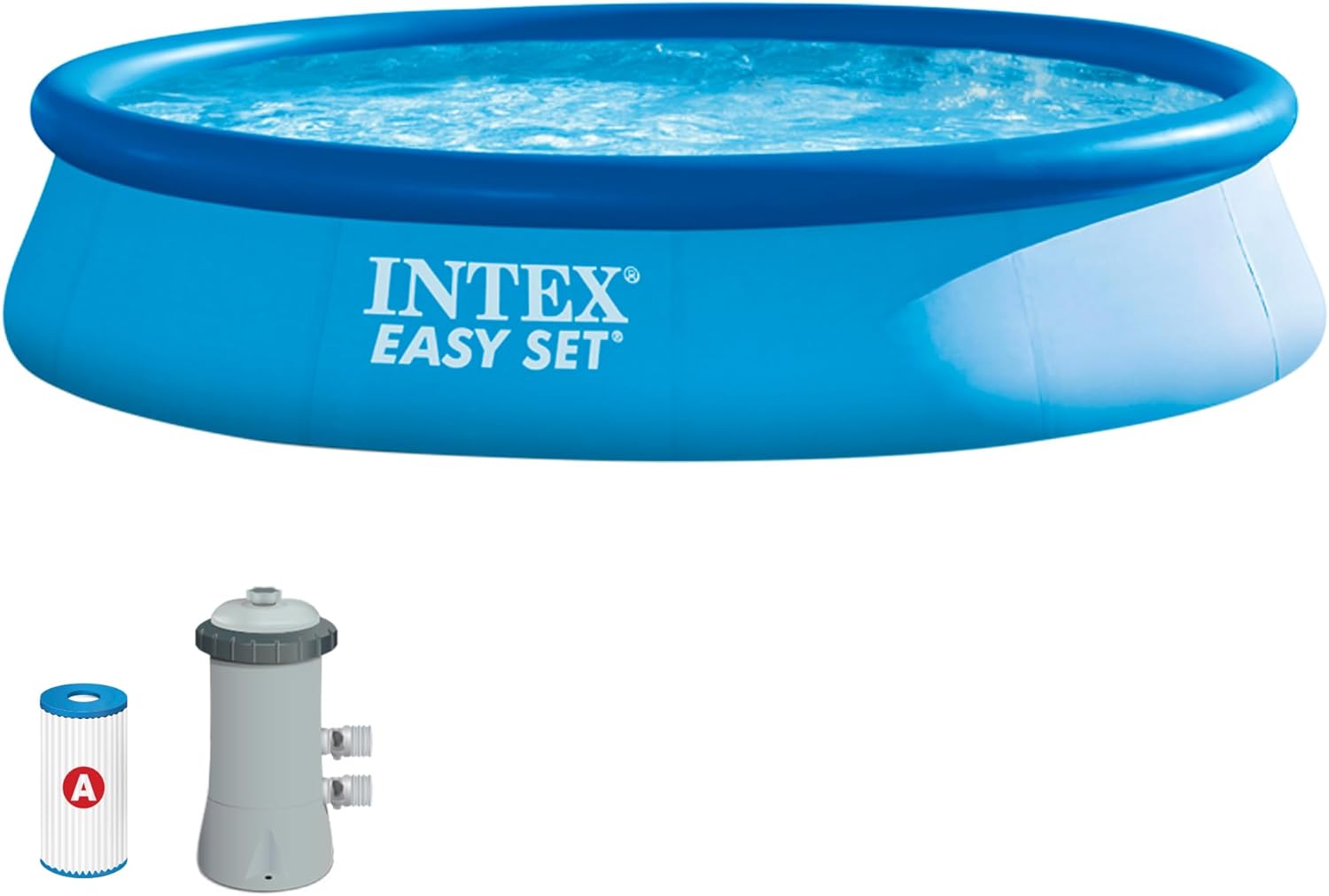 84m avec Epurateur à Cartouche 1 – 28142NP - Kit Piscine Easy Set Autoportante (ø) 3 – Piscines gonflables, Intex, 96 x (h) 0