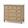 Commode en bois avec 5 tiroirs chêne clair