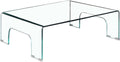 Meubletmoi Table Basse Carrée 90 x 90 cm en Verre Trempé avec Pieds Arqués en Verre Trempé - Design – Transparent