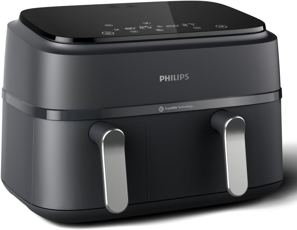 PHILIPS Friteuse sans huile PHILIPS - Airfryer NA351/00 - Double cuve 9L - 8 programmes de cuisson – Noir