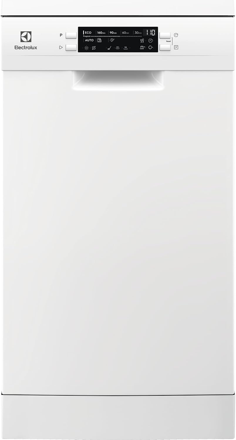 Electrolux Lave-vaisselle – 45 cm, ESS42220SW, 9 couverts, série 600 SatelliteClean, 8 programmes, Blanc, ExtraHygiène