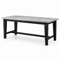 Table à manger rectangulaire en bois noir et béton gris