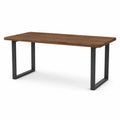 Table rectangulaire en bois de noyer et métal noir 180x90x75 cm