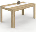 Tables – IDMarket, Table à Manger Rectangle Georgia 8 Personnes Imitation hêtre et Blanche 160 x 80 cm, Hêtre/Blanc