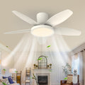 6 Vitesses – 106cm Ventilateur Plafond avec Lumière LED Silencieux, Qcyuui, Télécommande, Moteur DC Réversible, Minuterie, Blanc