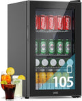 Réfrigérateur à Boissons 70L Mini Réfrigérateur avec Double Porte Vitrée Petit Frigo Silencieux – WIE, Noir/Transparent
