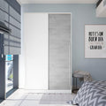 PEGANE Armoire Placard Meuble de Rangement 2 Portes coulissantes en Bois Coloris Blanc Mat et Gris – Blanc/Gris