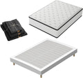 Matelas à mémoire de Forme et sommier 140x190 Ensemble – TEENO, Matelas 140x190 et Parure de lit 4 pièces +Sommiers à Lattes avec 9 Pieds pour Adulte