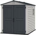 Duramax StoreMate PLUS 6 x 6 – Abri de jardin en plastique avec plancher en plastique robuste et 1 fenêtre fixe, 3.65 m2, sans entretien