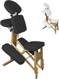 Vivezen Chaise de Massage en Bois Pliable avec Sac de Transport - 2 Coloris – Elle pèse moins de 10 kilos et, Noir/Blanc