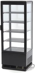 Réfrigérateurs de présentation – Générique Vitrine Réfrigérée à Poser 98L Noire - 0/+12°C - LED - Double Vitrage 4 Faces - Froid