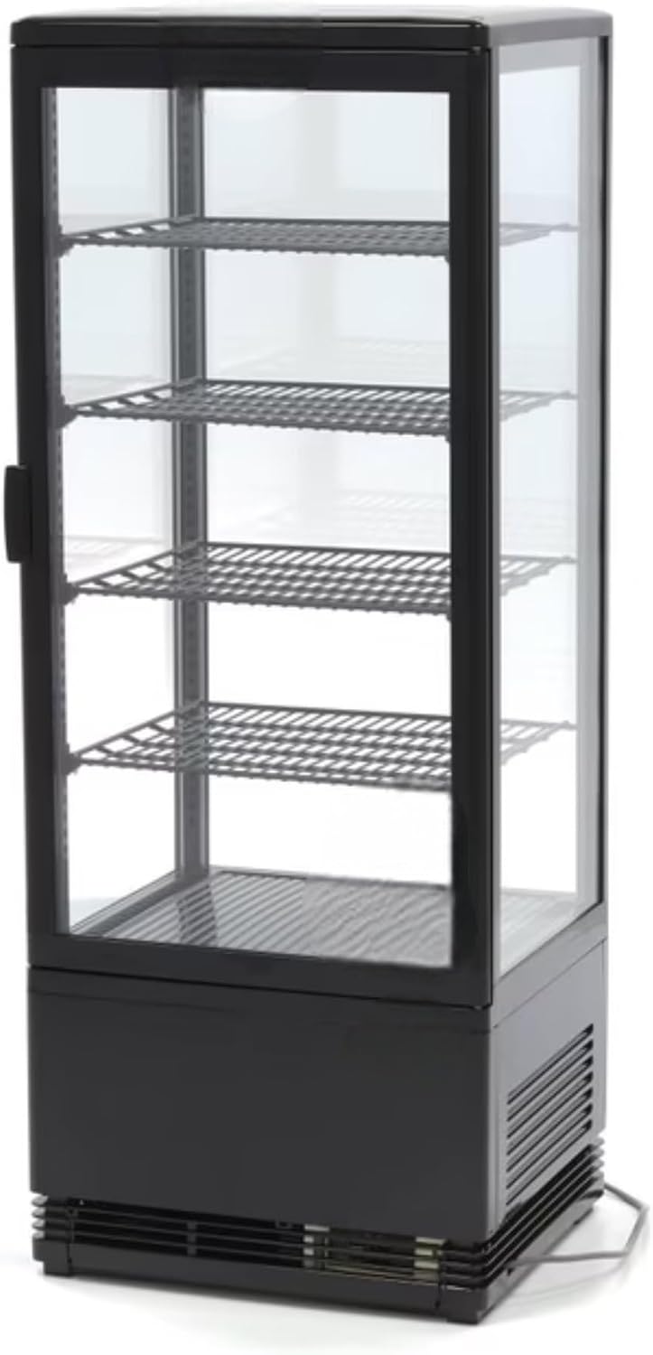 Réfrigérateurs de présentation – Générique Vitrine Réfrigérée à Poser 98L Noire - 0/+12°C - LED - Double Vitrage 4 Faces - Froid