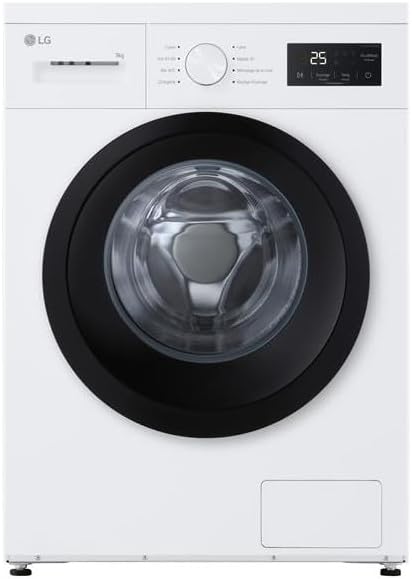 LG Lave-linge frontal 9kg 1400 Tours/min - F94N15WHS – Blanc/Noir