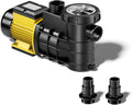 SunSun Pompe piscine 380 W – Pompe de filtration et de circulation pour Filtre Eau, Débit 7500 l/h, Hauteur refoulement 7 m, Noir/Jaune