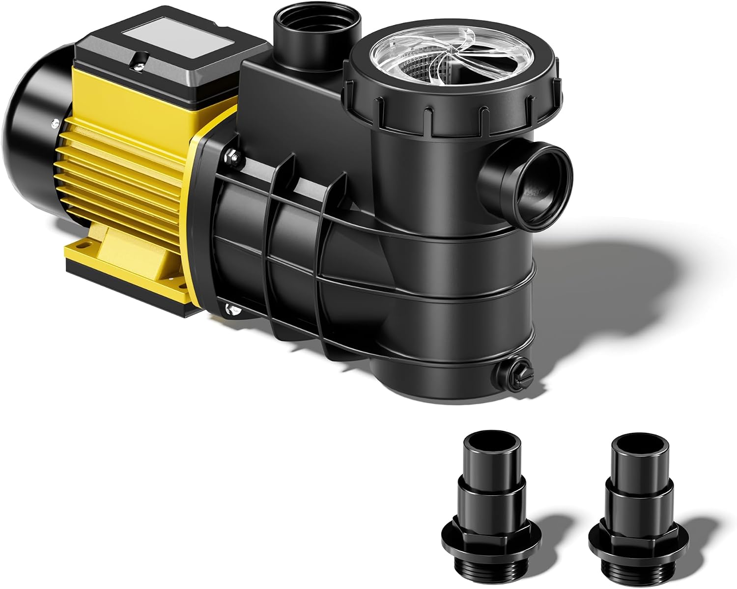 SunSun Pompe piscine 380 W – Pompe de filtration et de circulation pour Filtre Eau, Débit 7500 l/h, Hauteur refoulement 7 m, Noir/Jaune