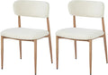 RBJNGMYY Lot de 4 chaises de salle à manger en noyer avec accoudoirs beiges - Meuble décoratif en bois – Capacité maximale de charge jusqu'à 150 kg