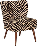 PEGANE Fauteuil de Salon imprimé zèbre - Longueur 68 – 5 x Hauteur 80 cm, 5 x Profondeur 68, Noir/Beige