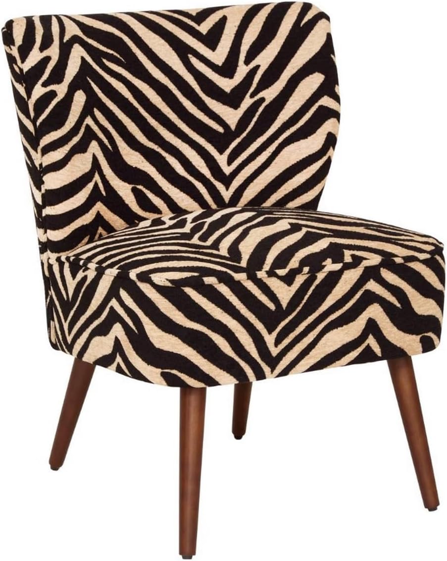 PEGANE Fauteuil de Salon imprimé zèbre - Longueur 68 – 5 x Hauteur 80 cm, 5 x Profondeur 68, Noir/Beige