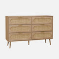 sweeek - Commode. Eva. 6 tiroirs. décor Bois. cannage Arrondi L 120 x l 39 x H 79cm – Commodes, Alice's Garden