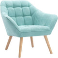 Vente- - Fauteuil en Tissu Vert d'eau Caserta - Scandinave – Vente-, dimensions indiquées sont L 127 / 82 x P 73 x H 77 cm