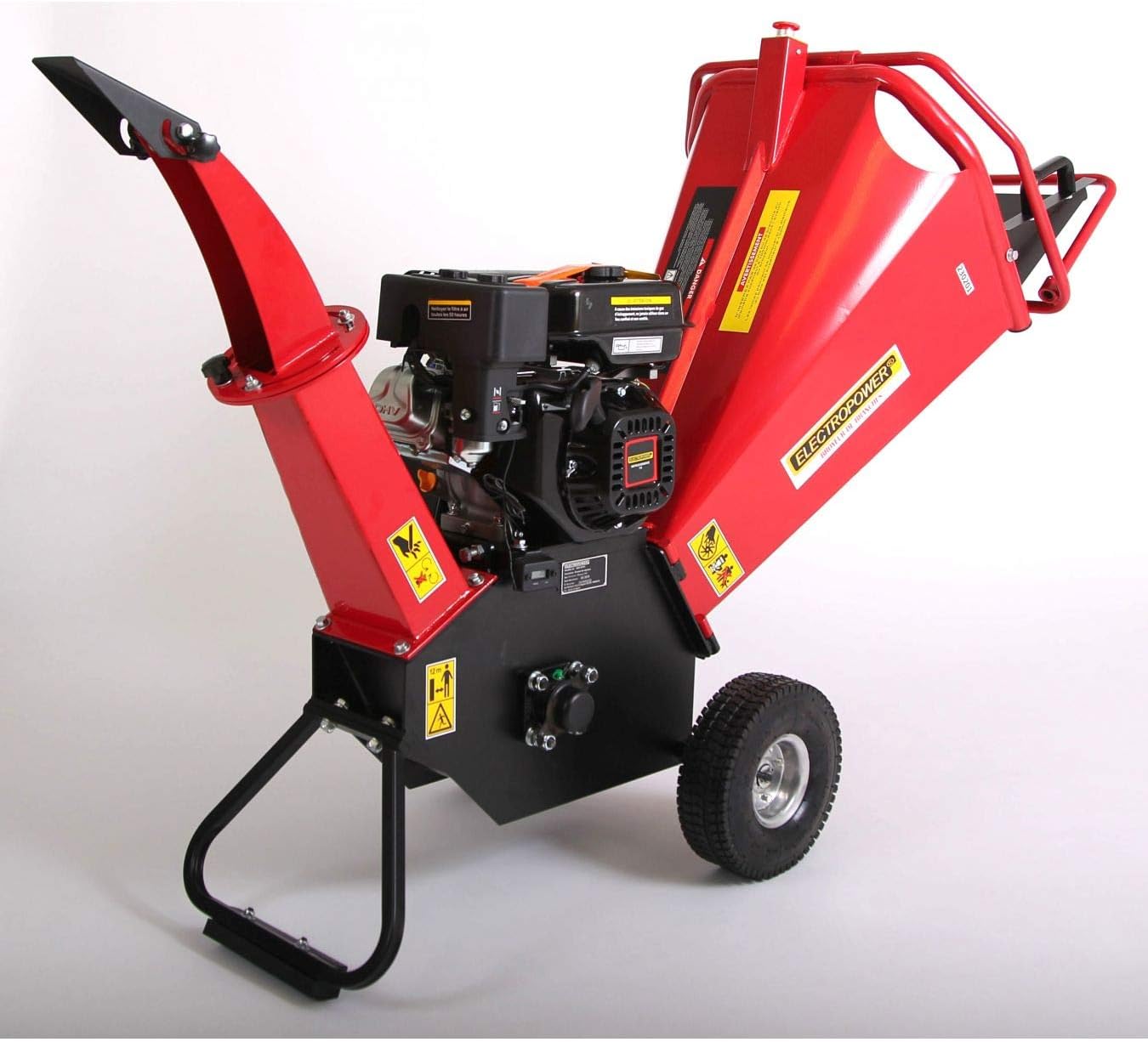 Broyeur de végétaux 7 CV à Rotor - 100mm – ELECTROPOWER, 2 lames réversibles montées sur rotor, Rouge/Noir