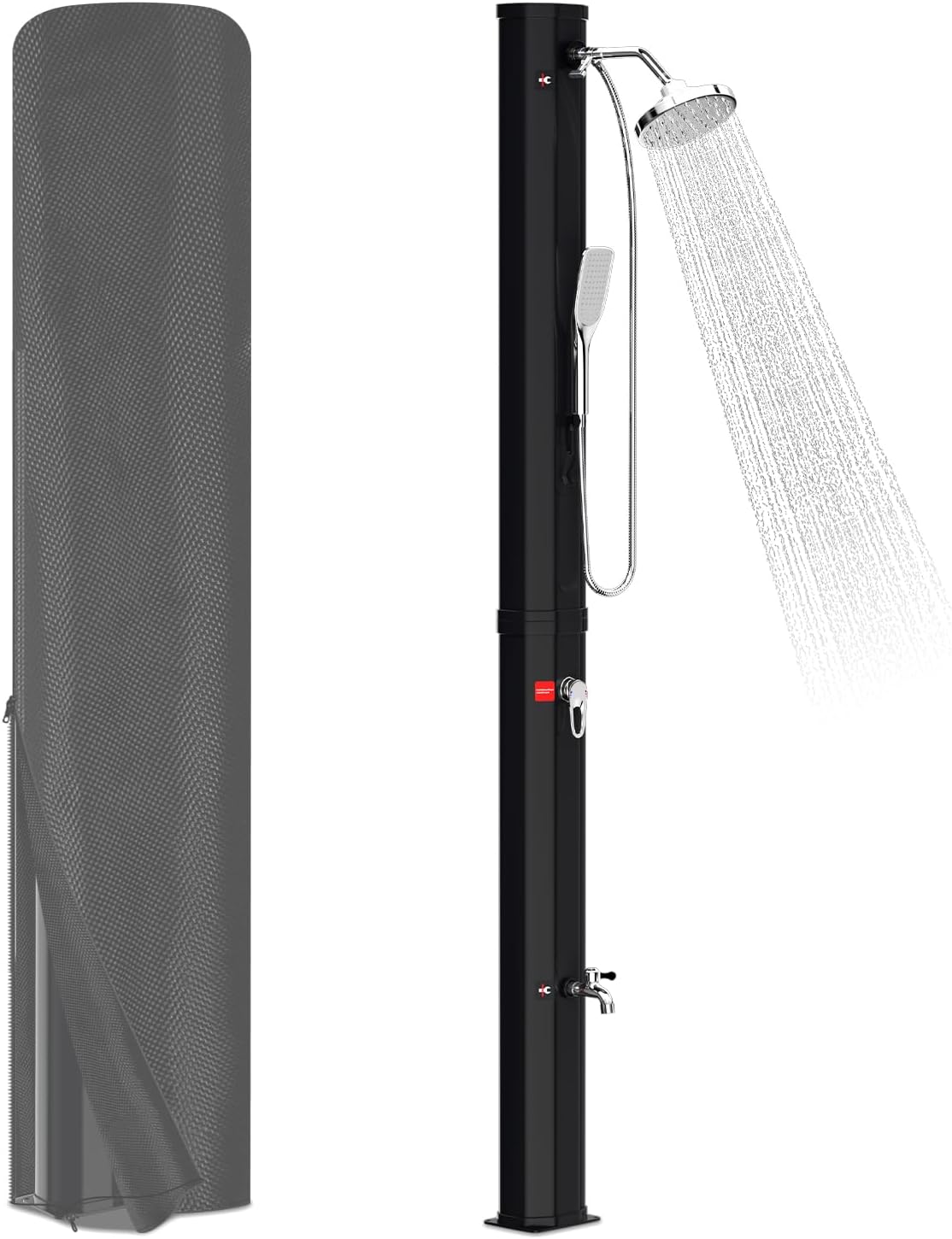 Joparri Douche Solaire avec douchette 35 l avec Capot de Protection et pommeau de Douche à 360 ° – Douche extérieure
