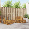 Ensemble de canapé d'angle 6 pièces naturel en bois d'acacia massif avec design résistant aux – Canapés, Ziaphsol, 5 x 73 cm