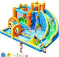 Châteaux gonflables – SportBob, Château Gonflable Parc Aquatique avec Long Toboggan, Cascade pour L'extérieur/l'intérieur, Soufflerie