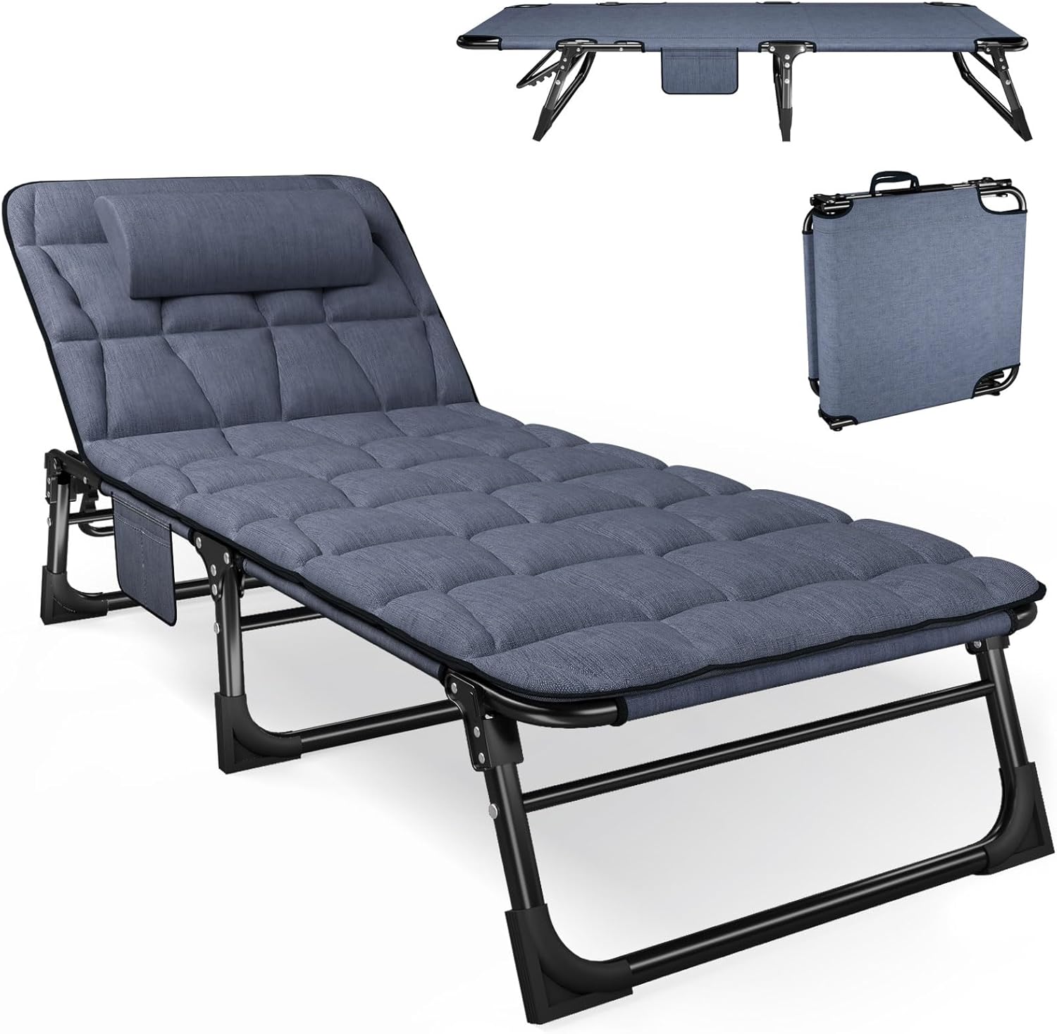 Bains de soleil – ATORPOK SHOP, Chaise longue pliante avec dossier réglable à 5 positions, lit de camping portable et polyvalent, piscine