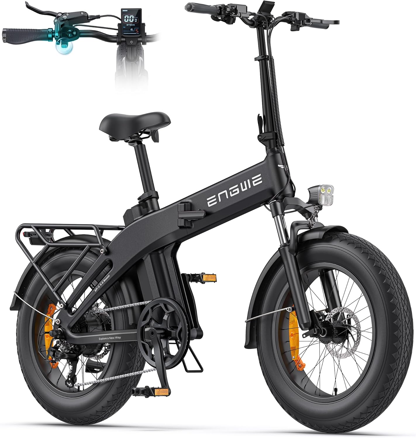 Batterie 48 V 13 – E Bike Vélo Pliable – Vélos électriques, ENGWE, 5Ah Jusqu'À 120km, EP-2 3.0 Boost, Noir