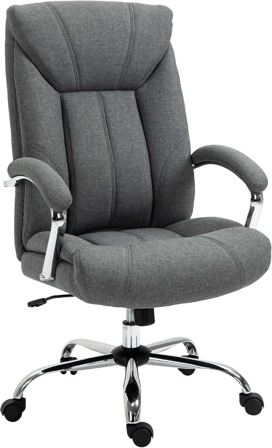 Fonction de Bascule et pivotant à 360° – Chaise Bureau Ergonomique – Chaises, Vinsetto, Hauteur réglable, télétravail, Gris