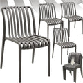 tectake Lot de 4 Chaise de Jardin Fauteuil Salon extérieur Empilable Résistant aux intempéries Max.