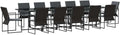 vidaXL Ensemble de Salle à Manger pour Jardin 13 pcs Noir Acier – Jardin et terrasse, Collection Moderne de mobilier d'extérieur, siège rembourré
