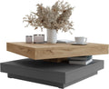 Mirjan24 Table basse Luriso – table de salon, chêne Wotan / gris graphite, table de canapé, plateau supérieur pivotant librement, table à café