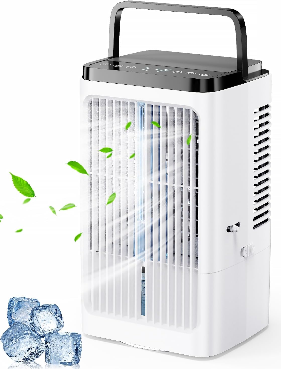 Ventilateur Rafraichisseur d'air avec 4 Vitesses – Climatiseur Mobile Silencieux – Climatiseurs portables, Terraspire, Blanc/Noir