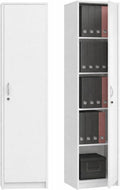 KUBUTKU Armoire de Bureau avec Serrure - Meuble de Rangement avec 1 Porte et 5 Compartiments - Armoire