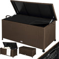 étanche avec Vérin à gaz 117x53x60 cm pour Jardin – Casaria, Balcon ou Terrasse, Marron/Noir