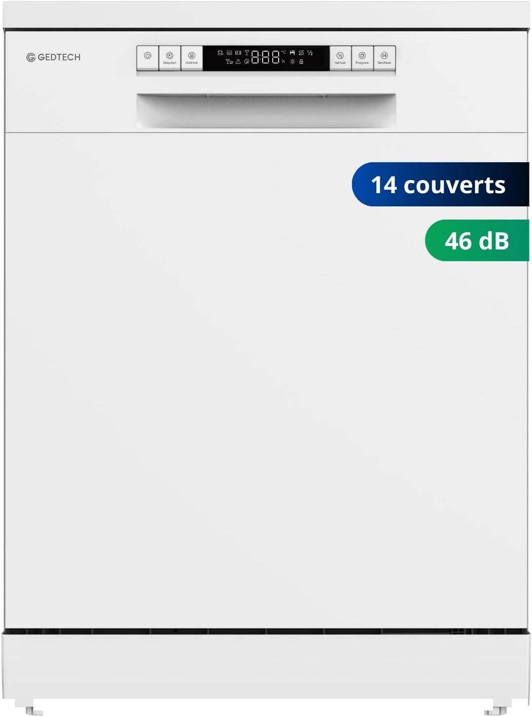 Lave-vaisselle posable blanc 14 couverts GLV1446WH - Départ différé - Eco - Rapide - 46 dB – Lave-vaisselles standards