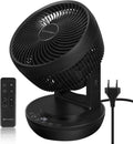 Ventilateurs de table – MYCARBON, Ventilateur Silencieux avec Télécommande 1800m3/h ECO Mode 3D Oscillation 4 Vitesses Minuterie, Noir