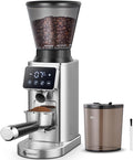 AMZCHEF Moulin à Café Électrique avec 48 Réglages de Mouture – pour Expresso et Café Filtre, Réservoir à Grains 300 g, Système Antistatique