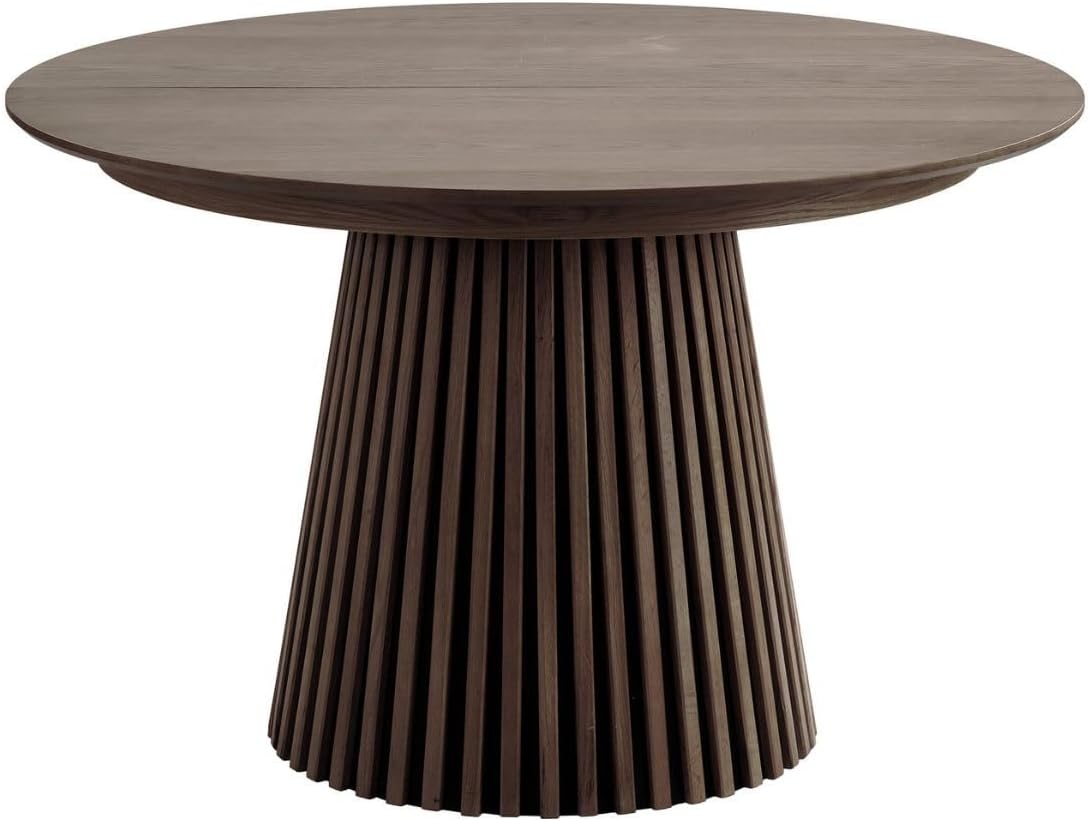 Table Extensible à 240cm Pied Relief MDF Placage Chêne fumé - DUBLIN – AltoBuy, Brun