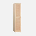 Alice's Garden sweeek - Armoire Dressing cannage et Effet Bois. Garde-Robe 1 Porte. 5 étagères H180cm – Beige/Bois Clair